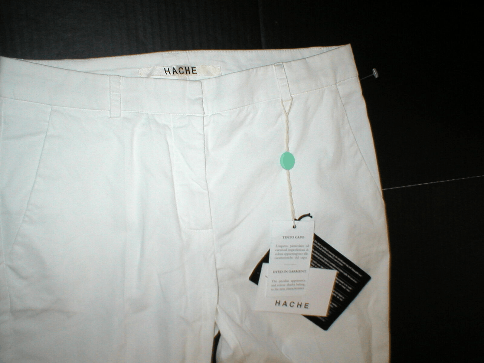 New Womens Hache Pants Italy 40 4 Skinny Cigarette White (Size 27)