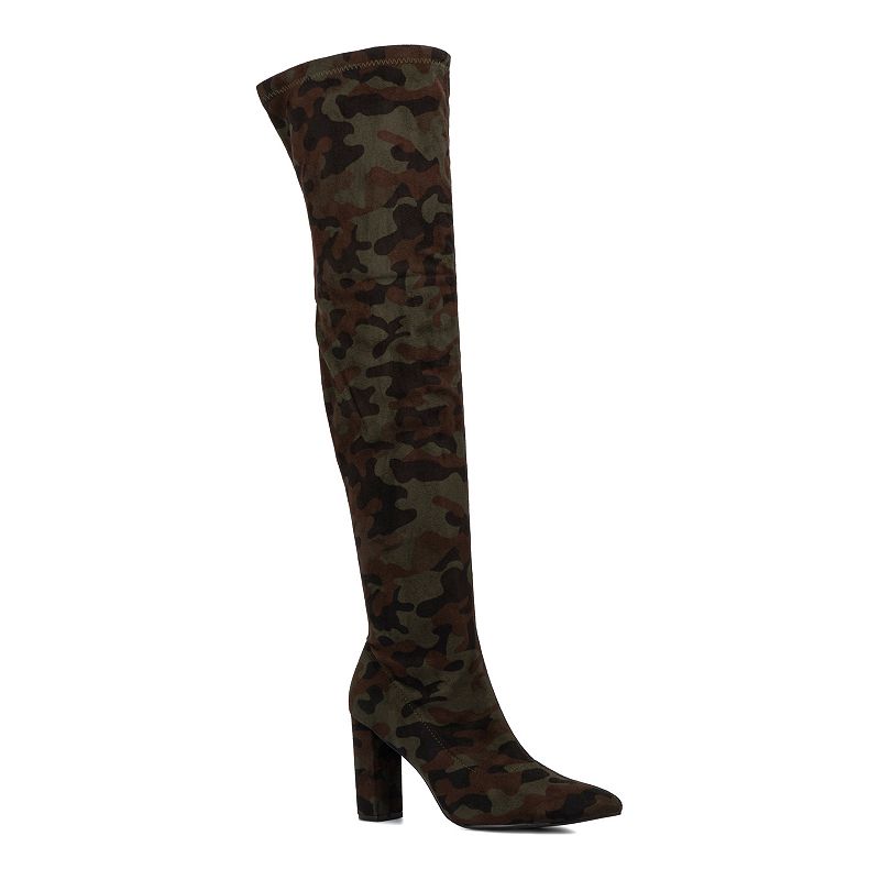 New York & Company Monia Women's Tall High-Heeled Boots, Size: 6.5, Camouflage