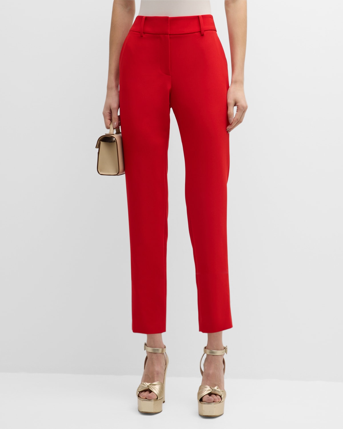 Nicola Cropped Straight-Leg Cady Pants