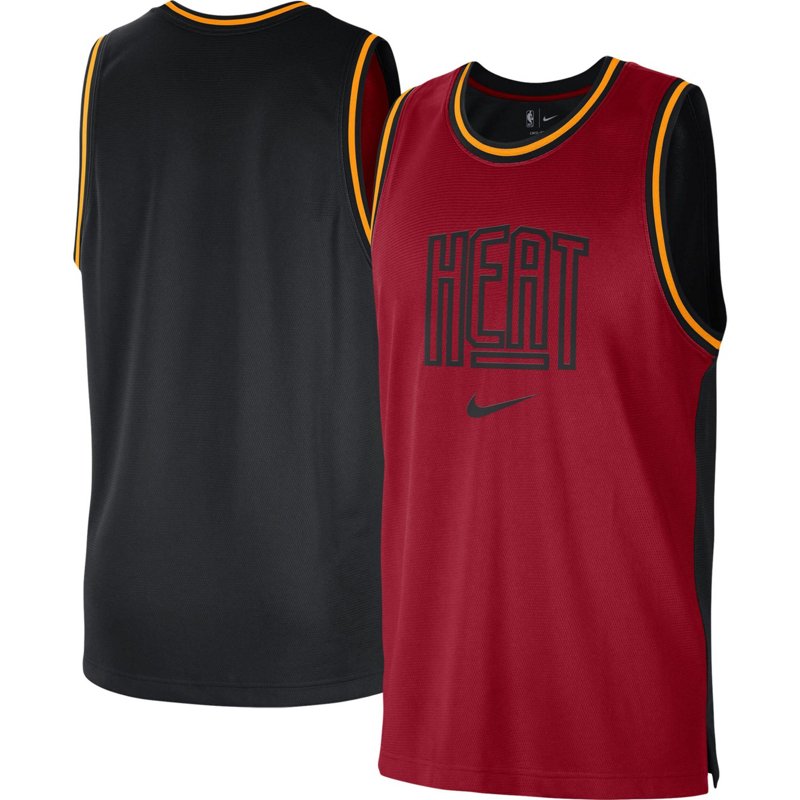 Nike /Black Miami Heat Courtside Versus Force Split DNA Performance Mesh Tank Top Red, Small - NBA Tees at Academy Sports