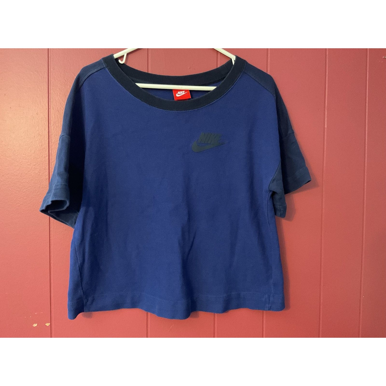 Nike Crop Top Size Small Oversized Fit Blue, Women's