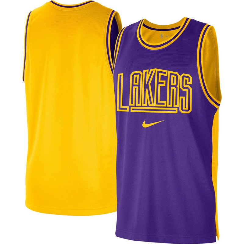 Nike /Gold Los Angeles Lakers Courtside Versus Force Split DNA Performance Mesh Tank Top Purple, Medium - NBA Tees at Academy Sports