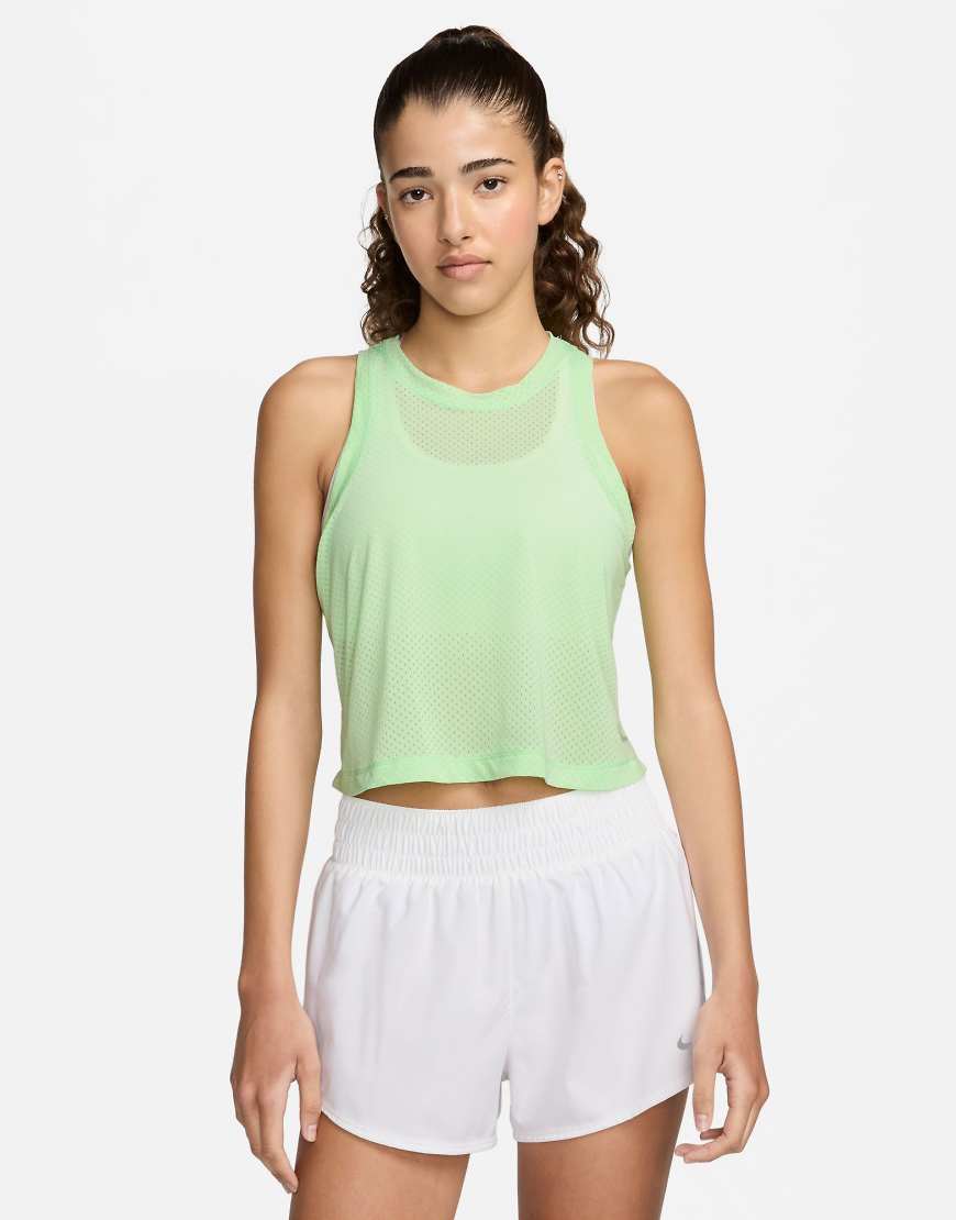 Nike One Training Dri-FIT Breathe mesh tank top in green