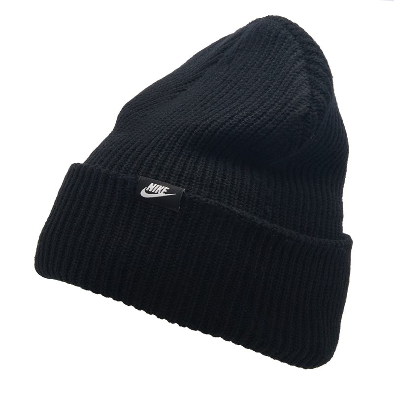 Nike Peak Cuffed Beanie Knit Hat Shoes (Black/White) - Size 0.0 OT