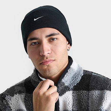 Nike Peak Swoosh Beanie Hat in Black/Black Nylon/100% Polyester/Knit