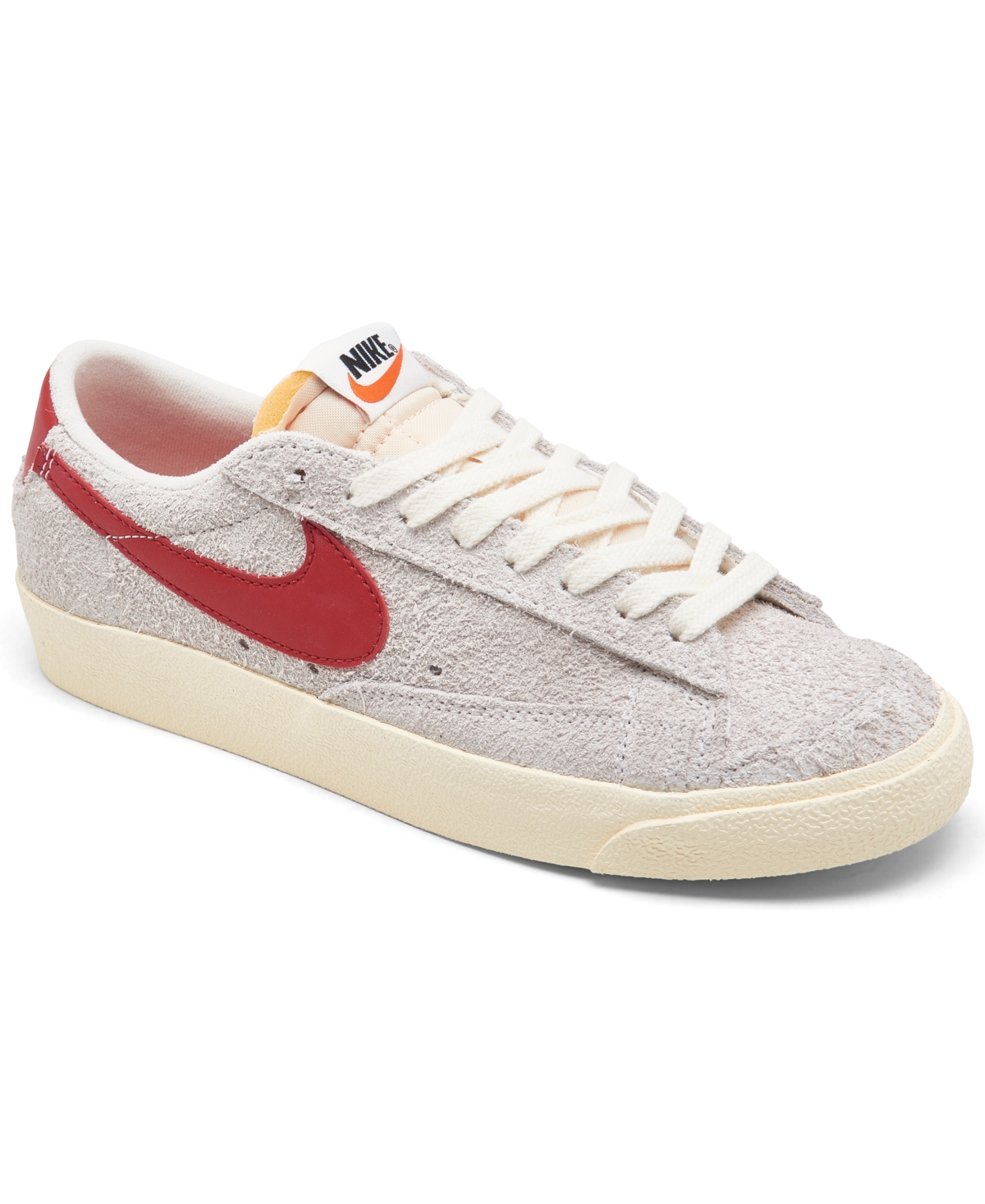 Nike Women's Blazer Low '77 Vintage Suede Casual Sneakers from Finish Line - SUMMIT WHITE/GYM RED