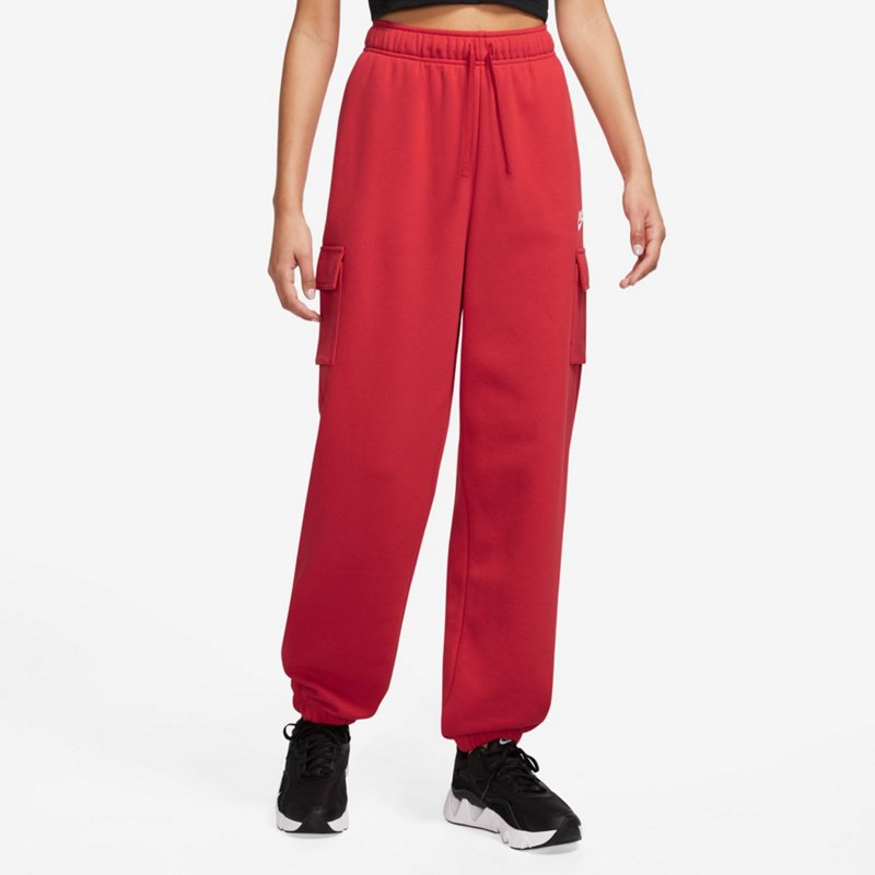 Nike Women's Club Fleece Cargo Pants Red/White, X-Small - Women's Athletic Fleece at Academy Sports