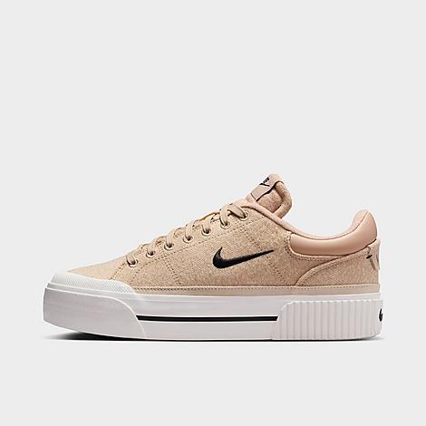 Nike Women's Court Legacy Lift LE Casual Shoes in Beige/Hemp Size 5.0