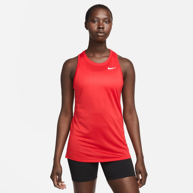 Nike Women's Dri-FIT Tank Top Red, X-Small - Women's Athletic Performance Tops at Academy Sports