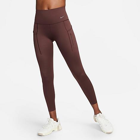 Nike Women's Go Firm-Support High-Waisted Cropped Leggings in Brown/Earth Size XL Nylon/Spandex