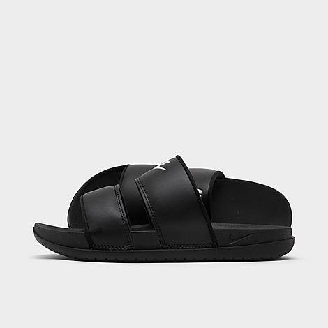 Nike Women's Offcourt Duo Slide Sandals in Black/Black Size 8.0 Leather