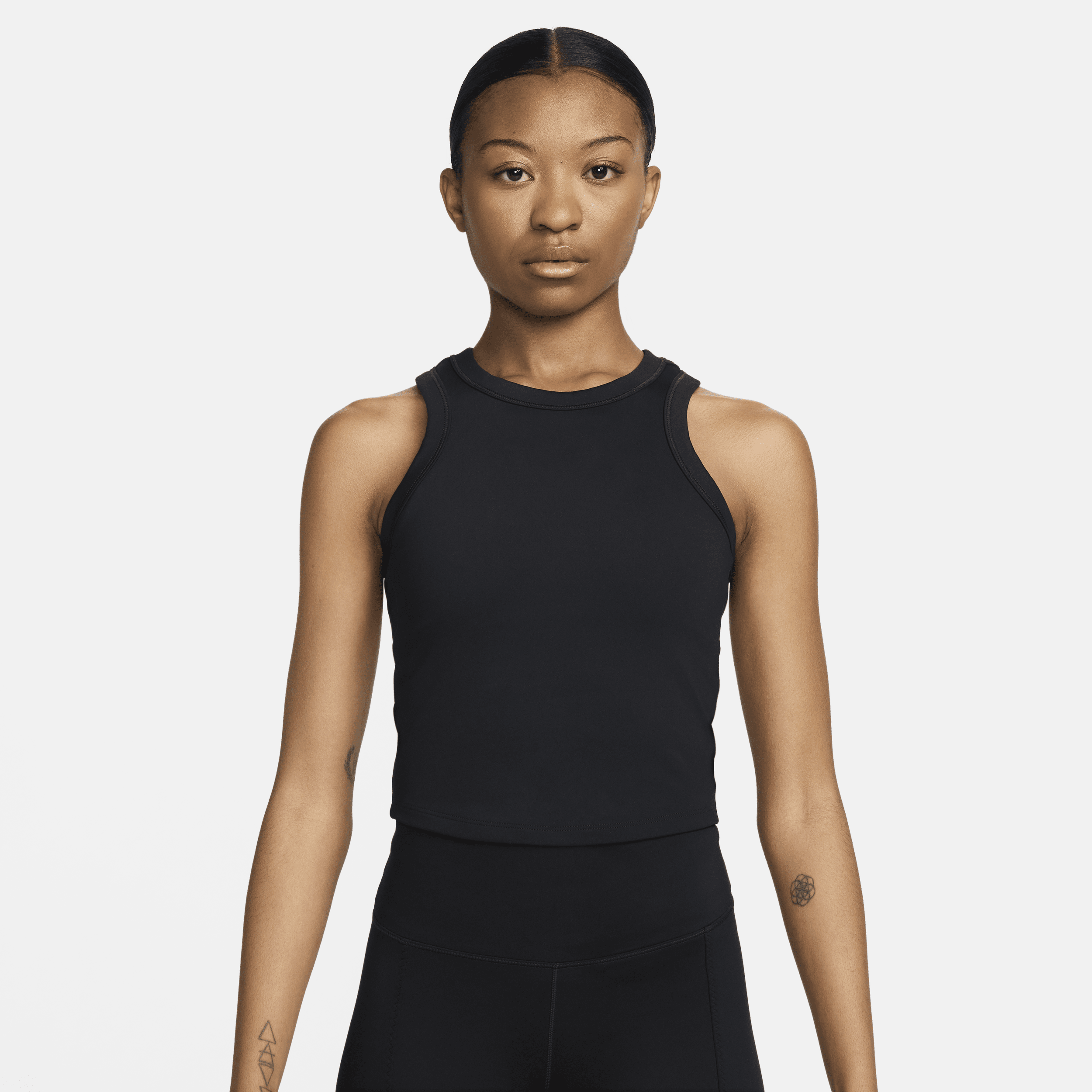 Nike Women's One Fitted Dri-FIT Cropped Tank Top in Black | FN2806-010