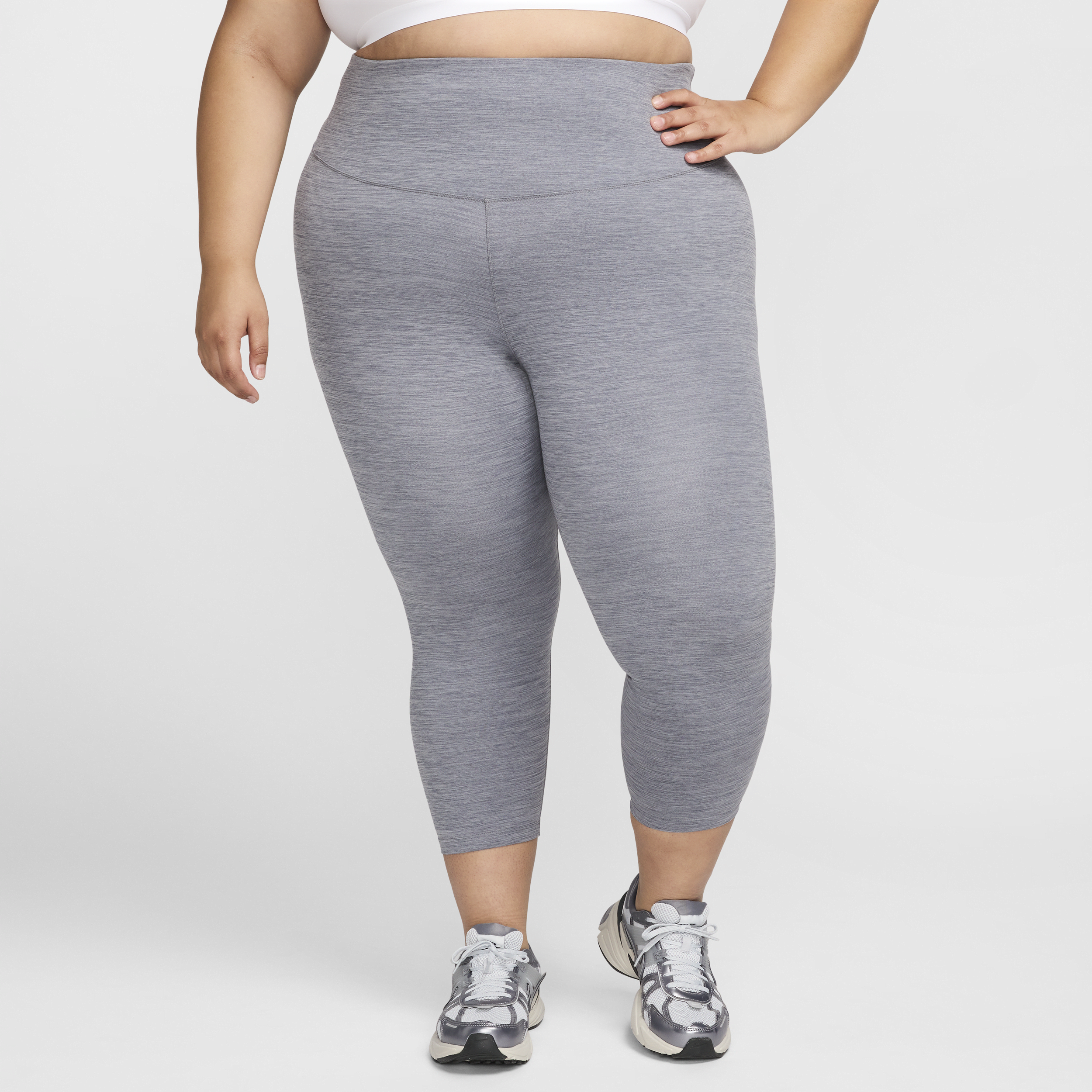 Nike Women's One High-Waisted Crop Leggings (Plus Size) in Grey | FN3238-084