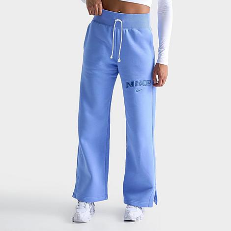 Nike Women's Sportswear Phoenix Fleece High-Waisted Wide-Leg Logo Pants in Blue/Royal Pulse Size XS Cotton/Polyester/Fleece