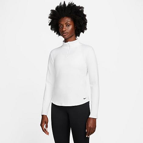 Nike Women's Therma-FIT One Long-Sleeve Half-Zip Top in White/White Size XS Polyester/Fleece/Spandex