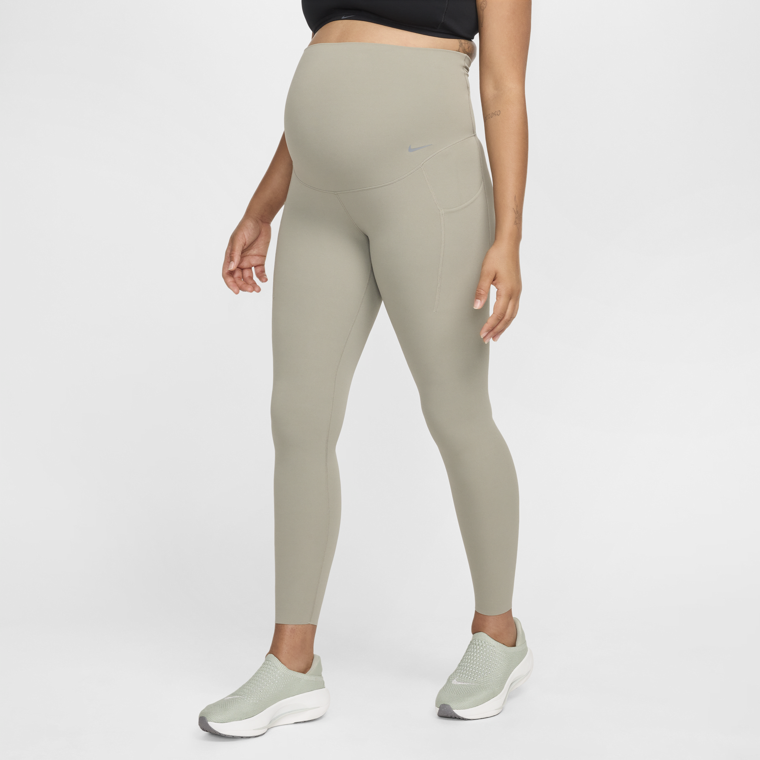 Nike Women's Zenvy (M) Gentle-Support High-Waisted 7/8 Leggings with Pockets (Maternity) in Green | DV9432-320