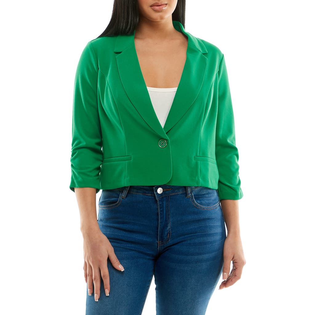 Nina Leonard Cropped Blazer in Bright Green at Nordstrom Rack, Size Large