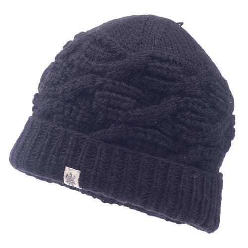 Nirvana Designs Side Cable Knit Beanie in Black at Nordstrom