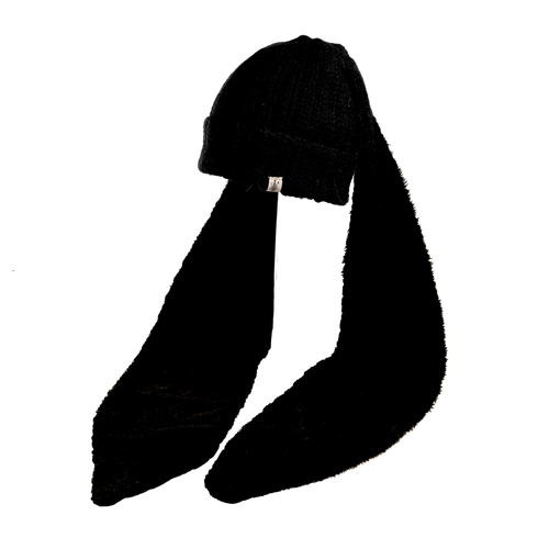 Nirvanna Designs Oversized Ear Beanie in Black at Nordstrom, Size Medium