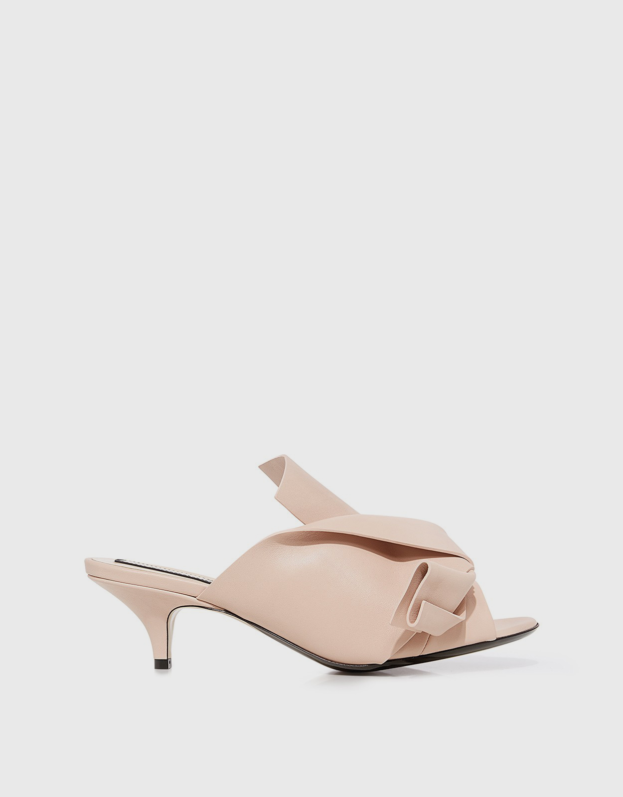 No.21 Nappa leather Knotted Kitten-Heeled Mules - 36