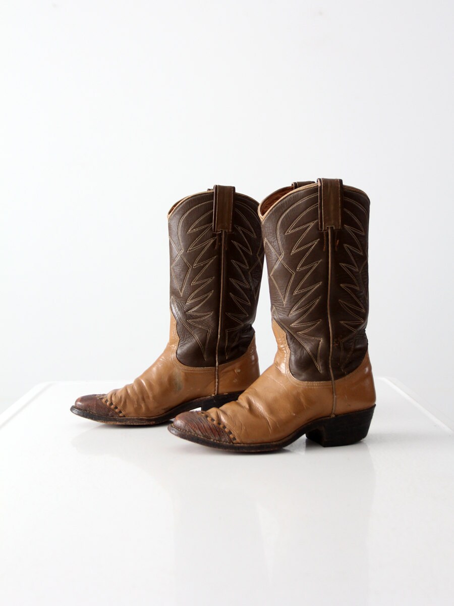 Nocona Cowboy Boots, 1960S Brown Leather Women's Size 5