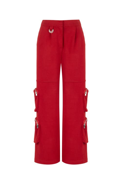 Nocturne High Waist Cargo Pants in Red at Nordstrom, Size Small