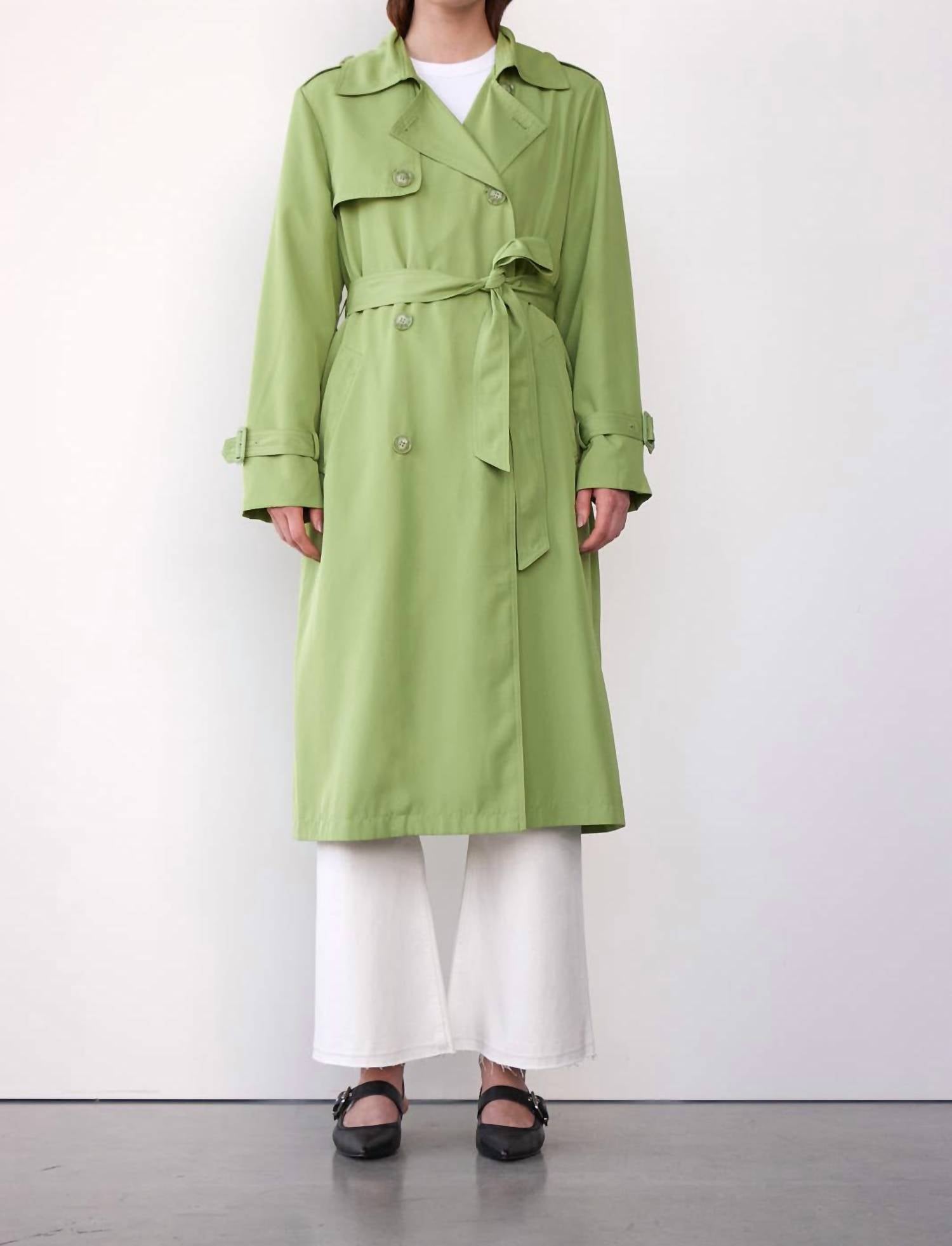 Noise Trench Coat In Tendril Green