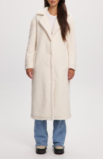 Noize Franny Faux Shearling Coat in Off White at Nordstrom Rack, Size X-Large