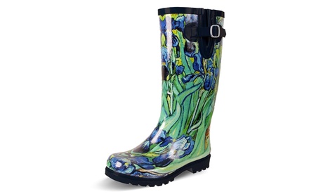 Nomad Footwear Women'sBlue Floral Print Rain Boot 11 Irises Medium