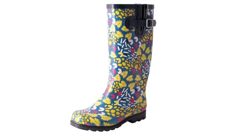 Nomad Footwear Women'sTeal Print Rain Boot 8 Medium Teal Safari