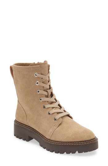 Nordstrom Moonie Water Resistant Leather Combat Boot in Beige Sand at Nordstrom Rack, Size 6