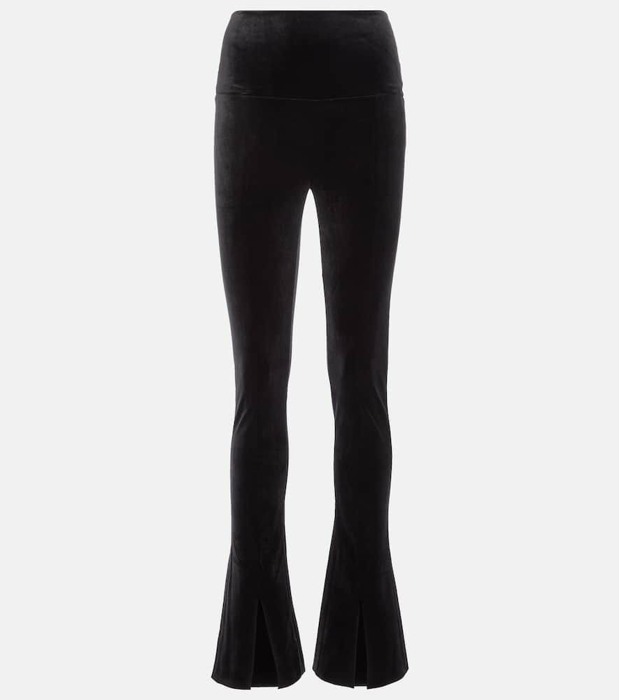 Norma Kamali Spat stretch-velvet leggings