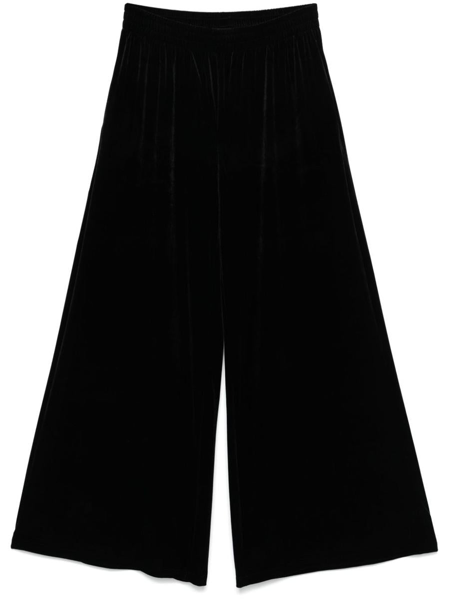 Norma Kamali Velvet Wide-Leg Trousers