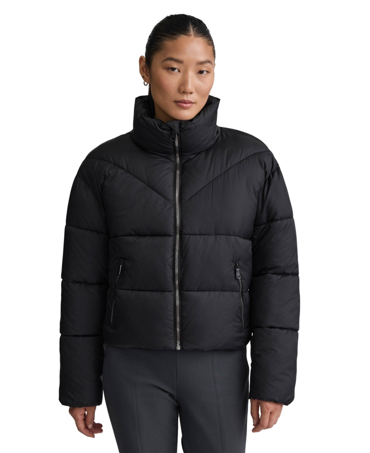 Nvlt Women's Cire Crop Padded Puffer Jacket - Black