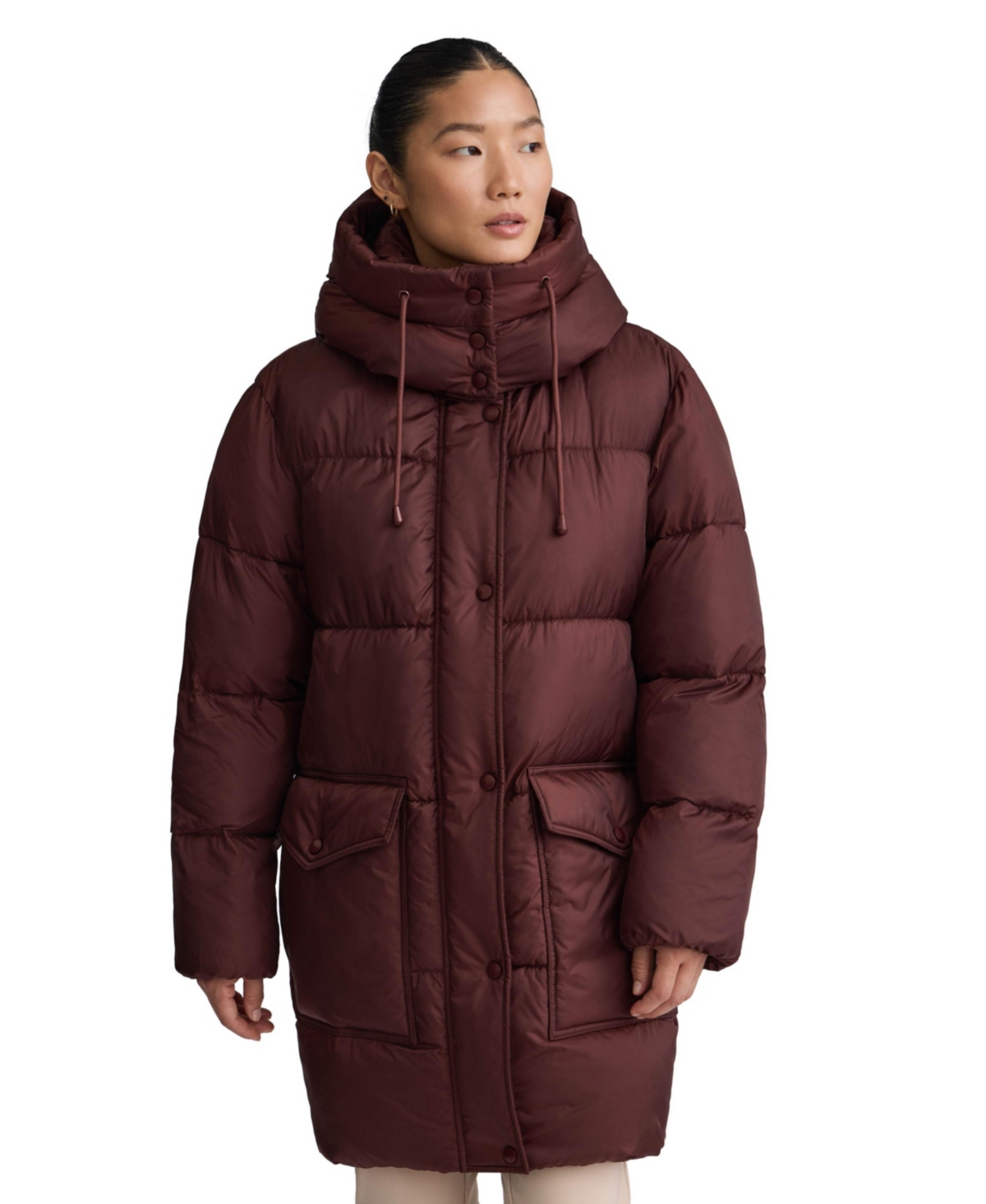 Nvlt Women's Cire Wonder Puffer Coat - Wine metallic