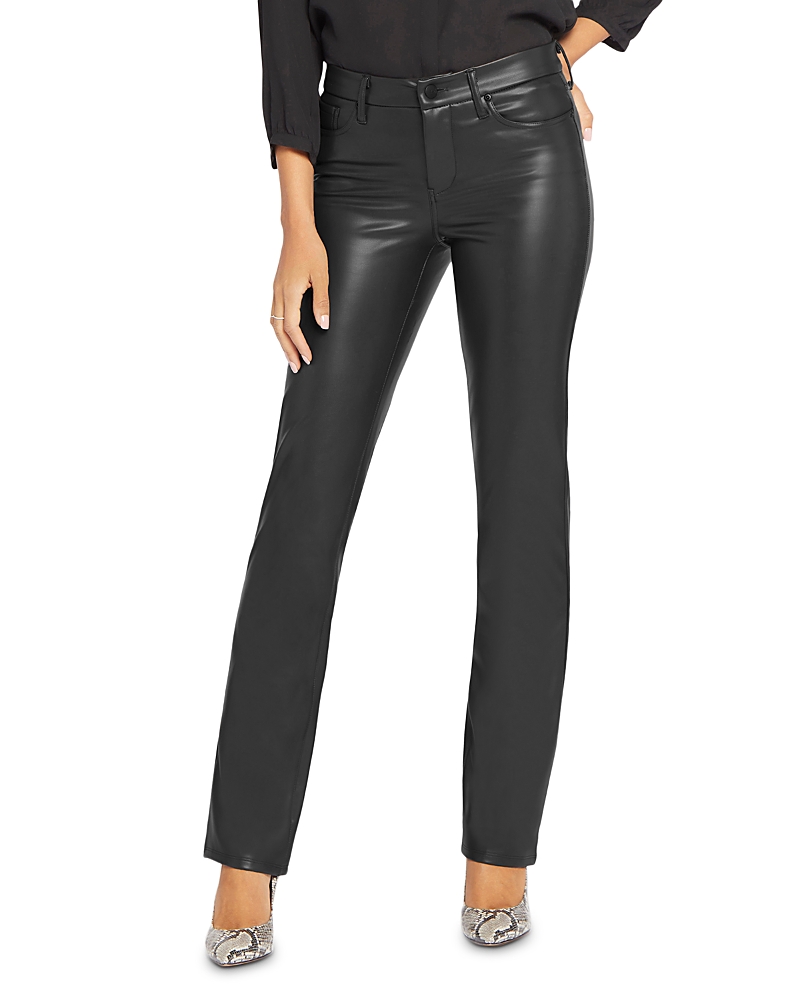 Nydj Marilyn High Rise Straight Leg Faux Leather Pants