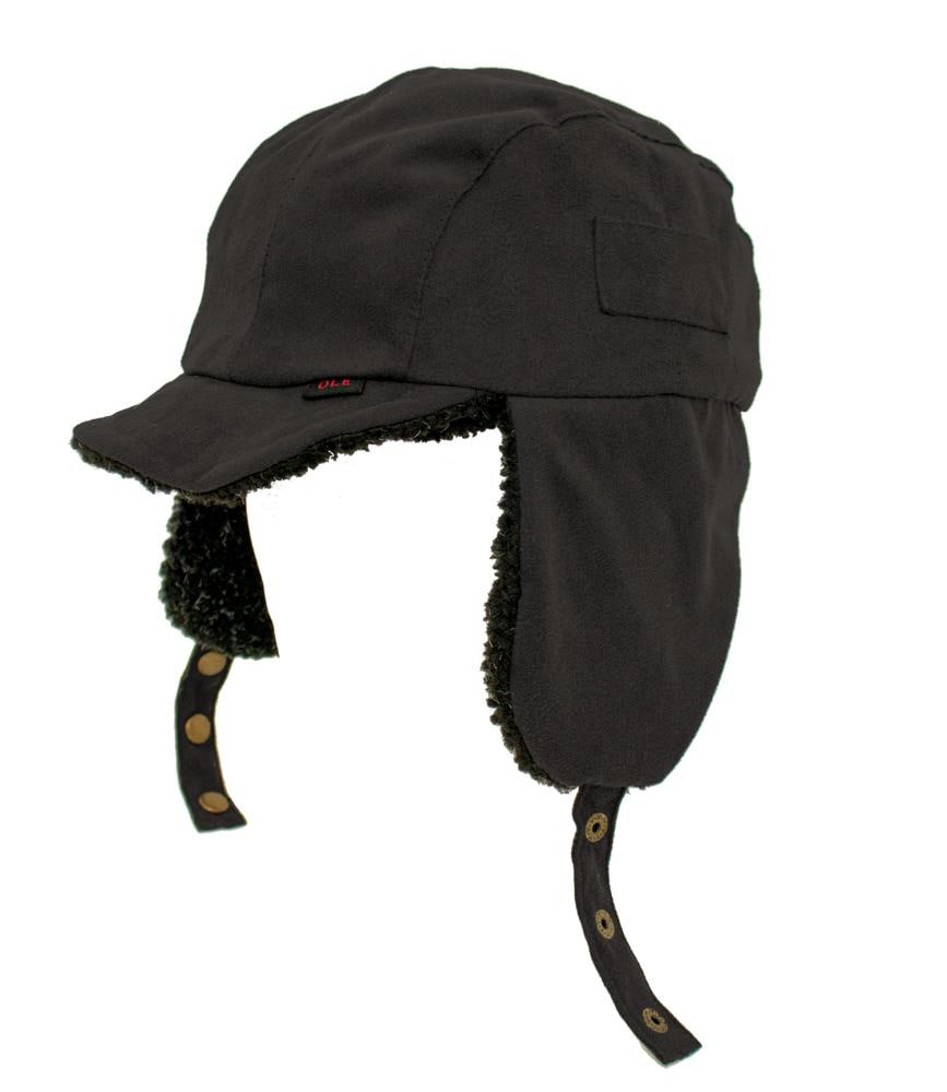 OLE Adult Unisex Black Cotton Trapper Hat | OLE8030-BLK-O