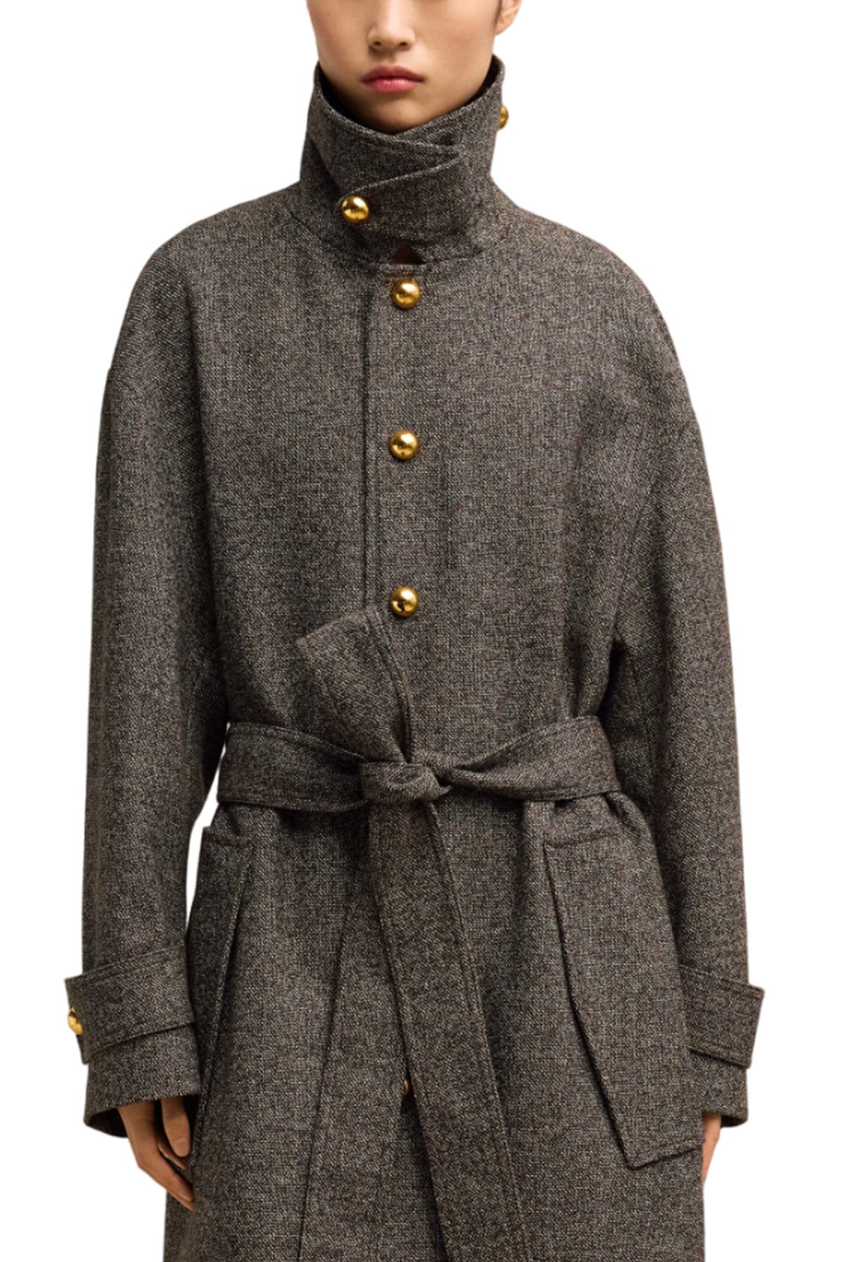 OVERSIZE BELTED COAT IN WOOL