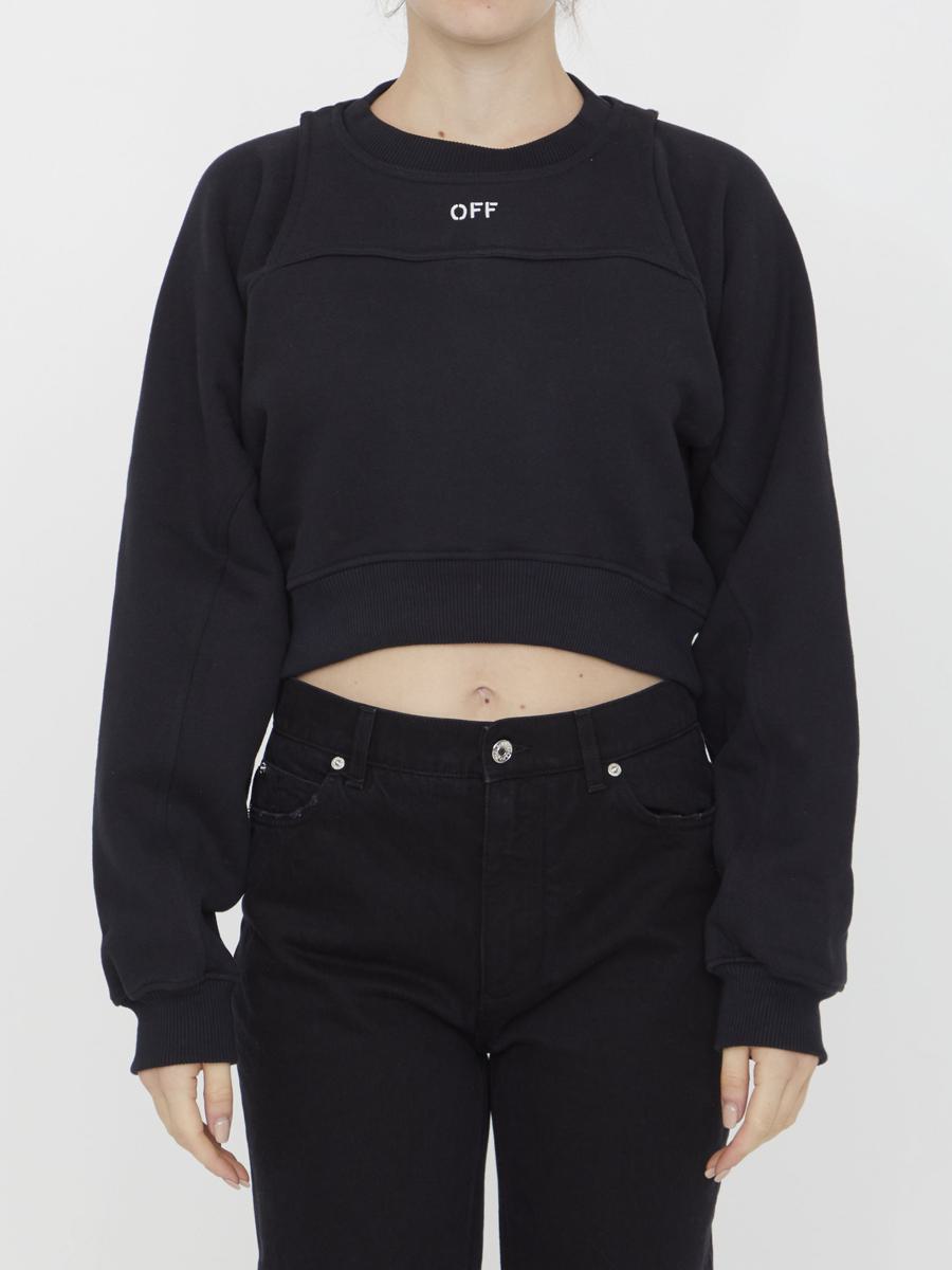 Off Logo Crop Sweatshirt