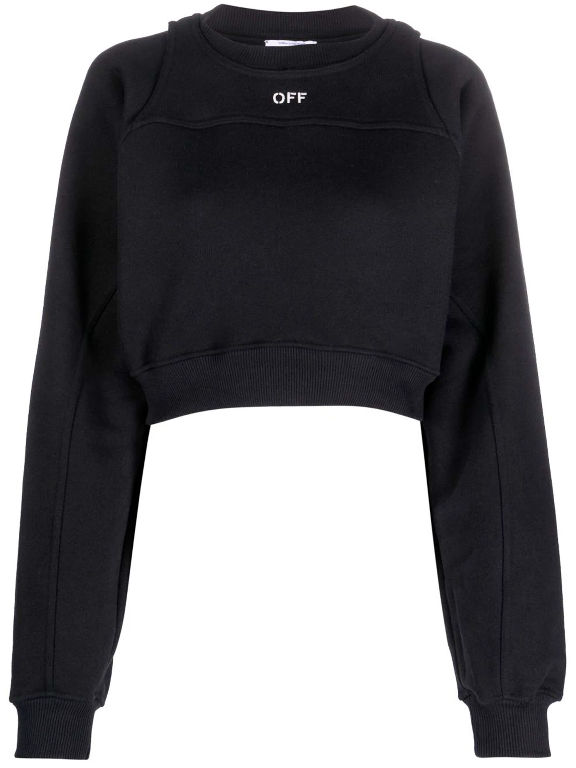 Off logo crop sweatshirt