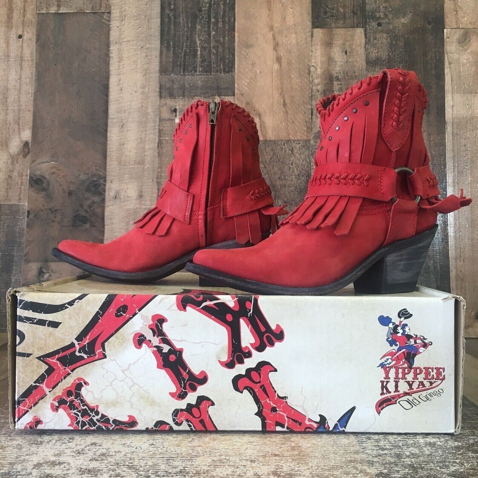 Old Gringo Lavar Ybl2434-3 Red Cowboy Boots Womens 7.5 B