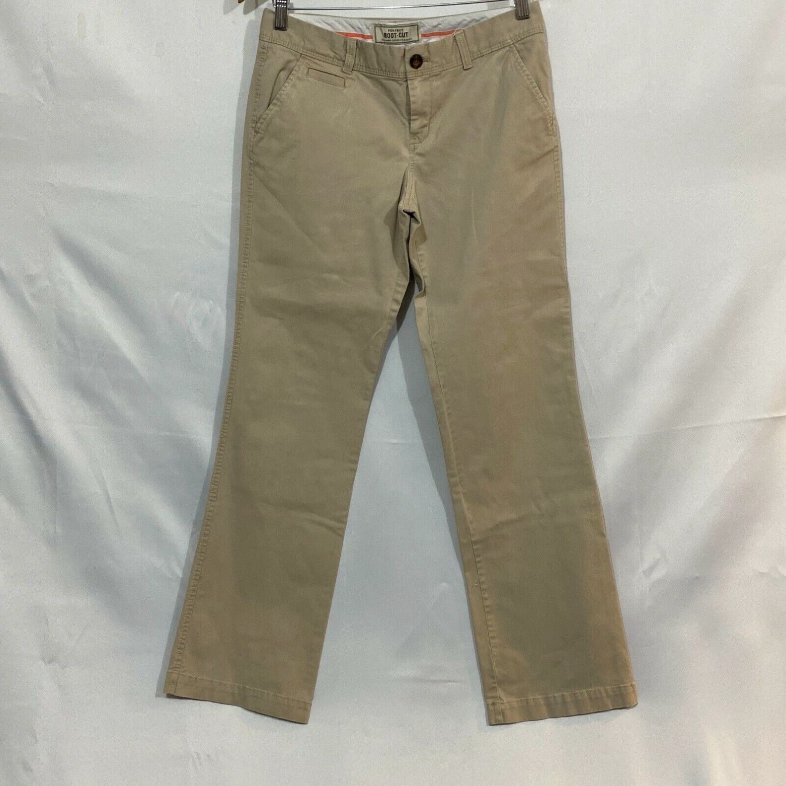 Old Navy Favorite Womens Beige Slash Pocket Perfect Bootcut Chino Pant Size 4 in White