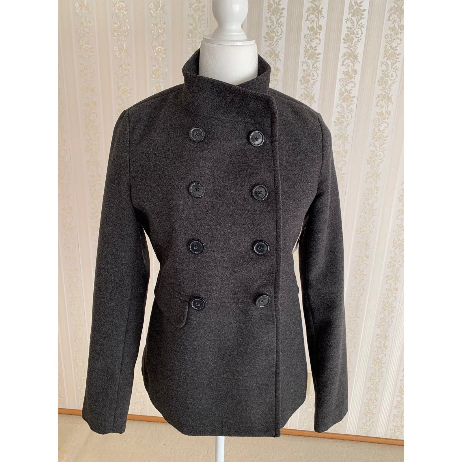 Old Navy Gray Pea Coat Size Xs (Nwt) in Grey, Women's