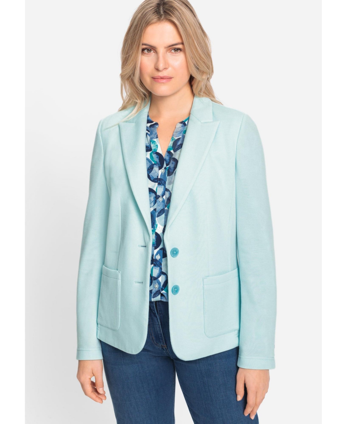 Olsen Pique Blazer - Pastel mint