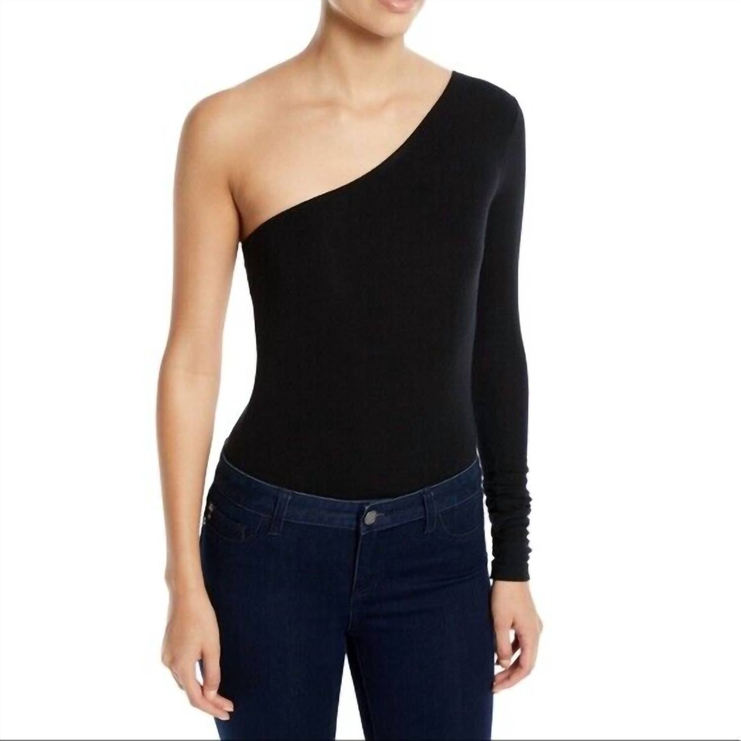 One Shoulder Bodysuit In Black