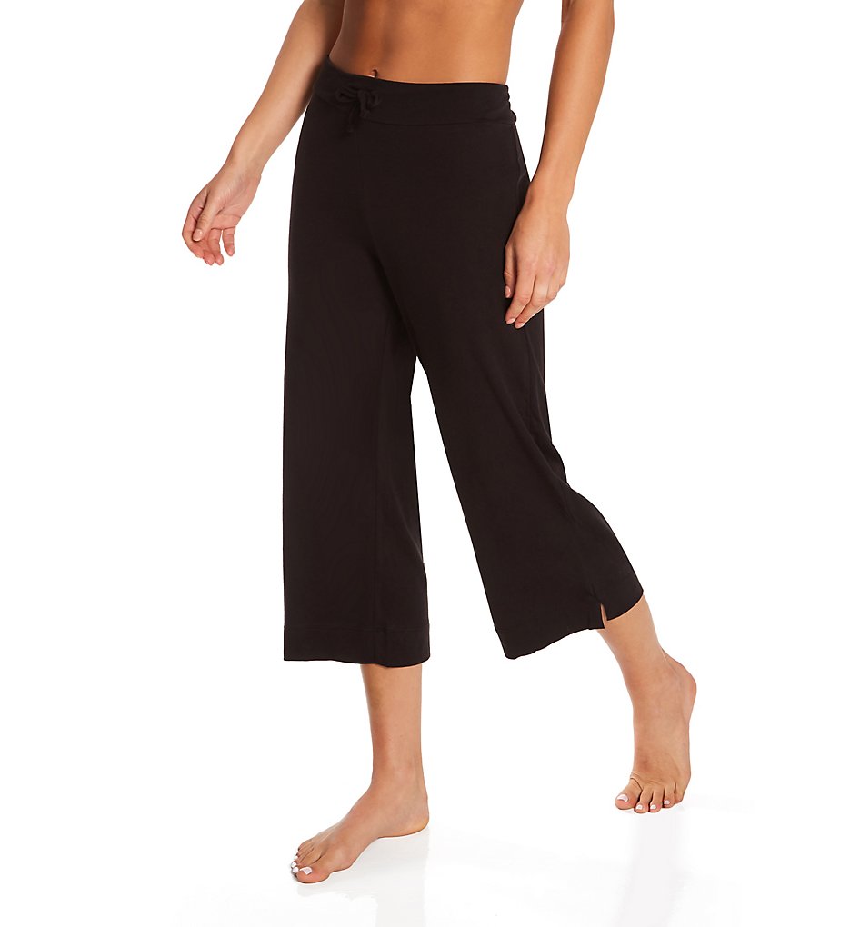 Only Hearts Women's Organic Cotton Cropped Drawstring Pants in Black | Size Small | HerRoom.com