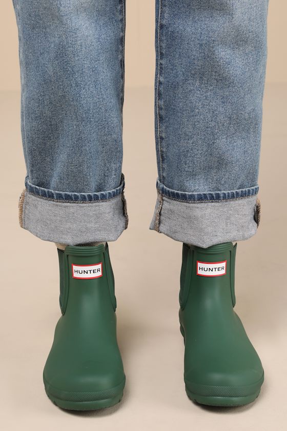 Original Hunter Green Chelsea Rain Boots