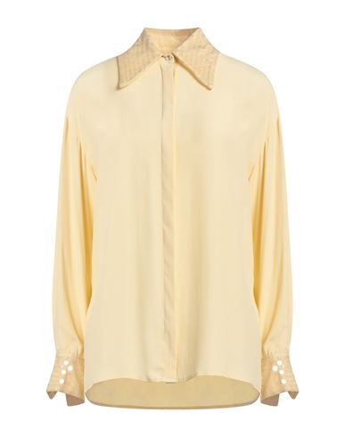 Ottod'ame Woman Shirt Pastel yellow Size 6 Acetate, Silk, Polyester, Polyamide