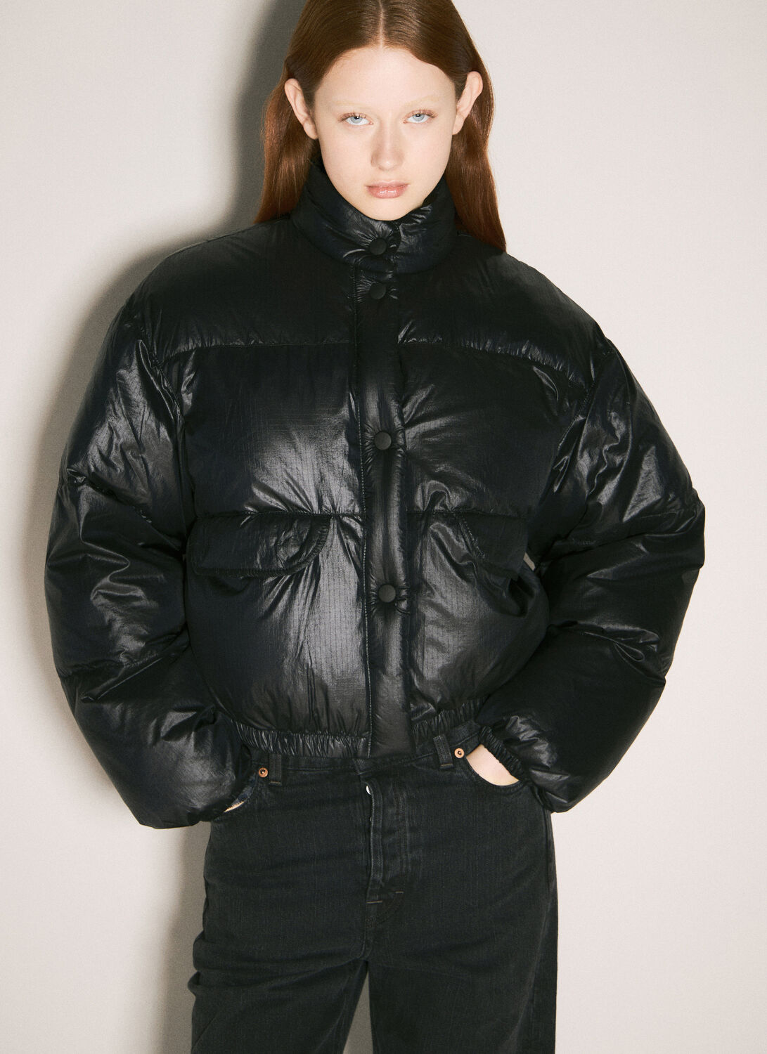 Our Legacy Cropped Puffer Jacket - Woman Jackets Black Fr - 36