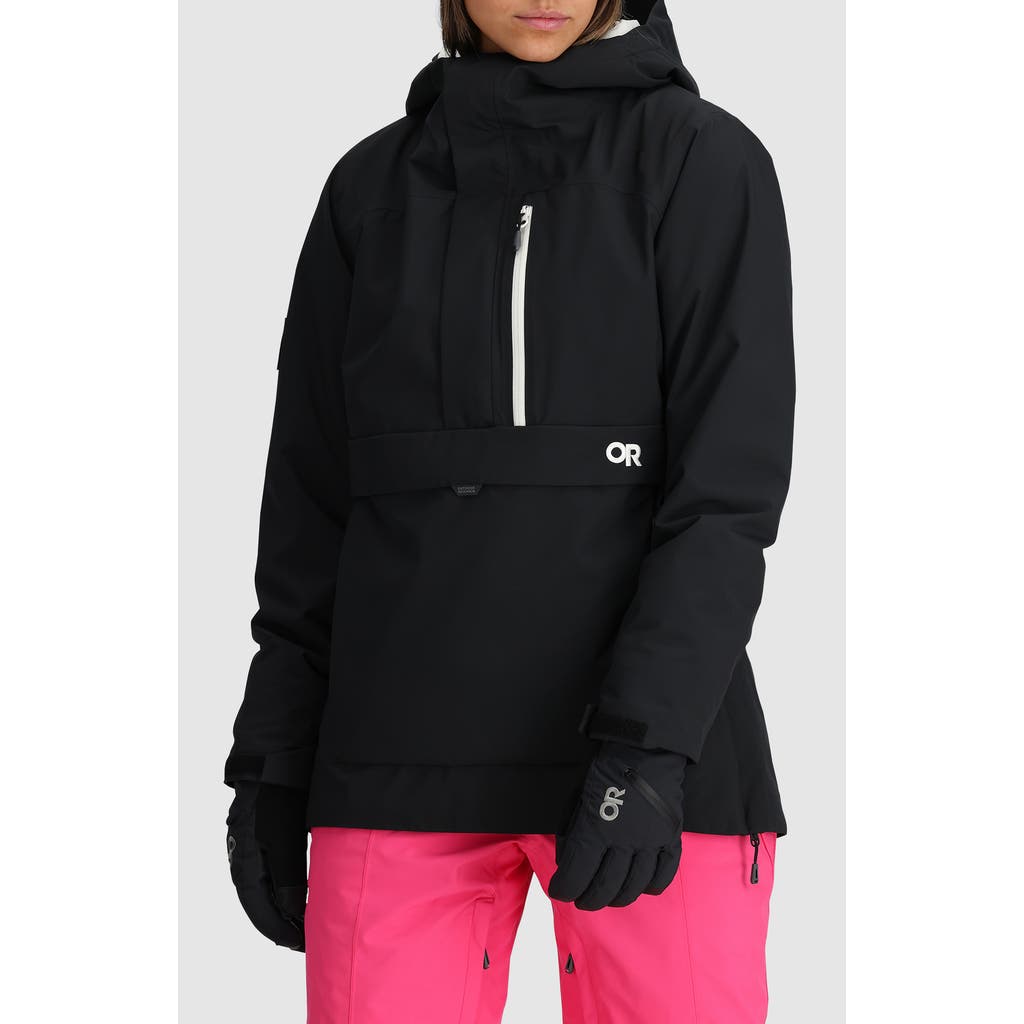 Outdoor Research Snowcrew Anorak in Black/Snow at Nordstrom, Size X-Small Regular